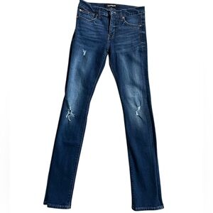 A391 EXPRESS Distressed Skinny jeggings Dark wash sz 4